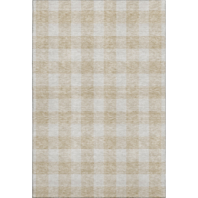 Premium Machine Washable Prisco Beige Rug, Rectangle 5' x 7'6"