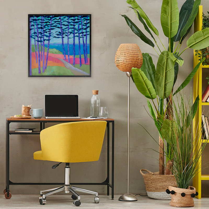 «Razzle Dazzle Forest Scene», estampe numérique, design par Lynn Ericson Fine Art, 24 x 24, Midnight Black Giclee Framed