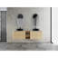 Meuble-lavabo mural 72 po en contreplaqué avec vasque en céramique, tablette de rangement et 4 portes à fermeture en douceur