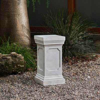 Classic Square Antique White MGO Pedestal Plant Stand