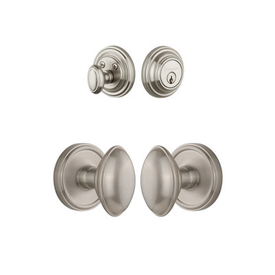 Georgetown Rosette Complete Entry Set with Single Cylinder Deadbolt and Eden Prairie Knob