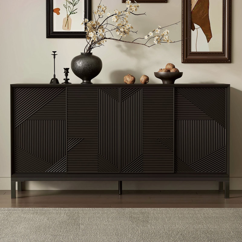 Armoire d'appoint moderne à motif géométrique Mirod