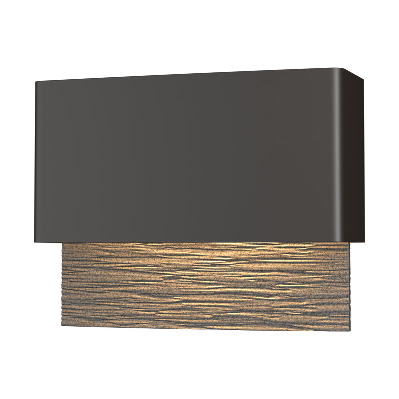 Stratum Integrated LED Outdoor Flush Mount, Coastal Natural Iron, Natural Iron, 7.4" H x 9.5" W x 3.7" D