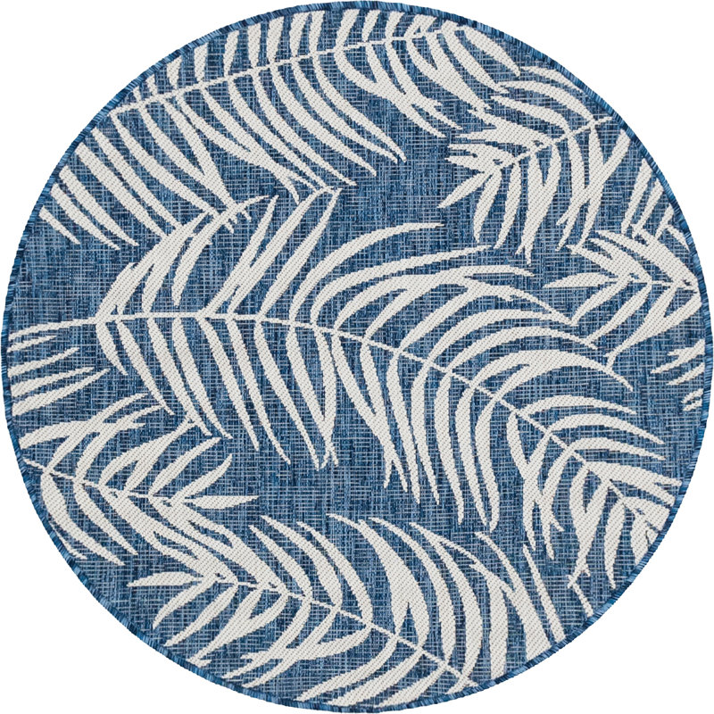Lorewood Floral Indoor / Outdoor Rug, Round 4'1"