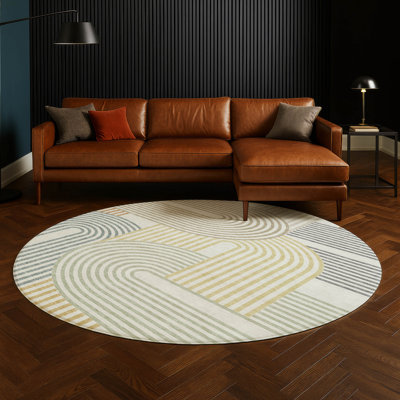 Tapis mid-century moderne lavable à la machine intérieur / extérieur Chantille ACN2549