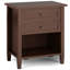 Table de chevet transitionnelle en bois massif avec tiroirs et tablette ouverte Warm Shaker-328047971