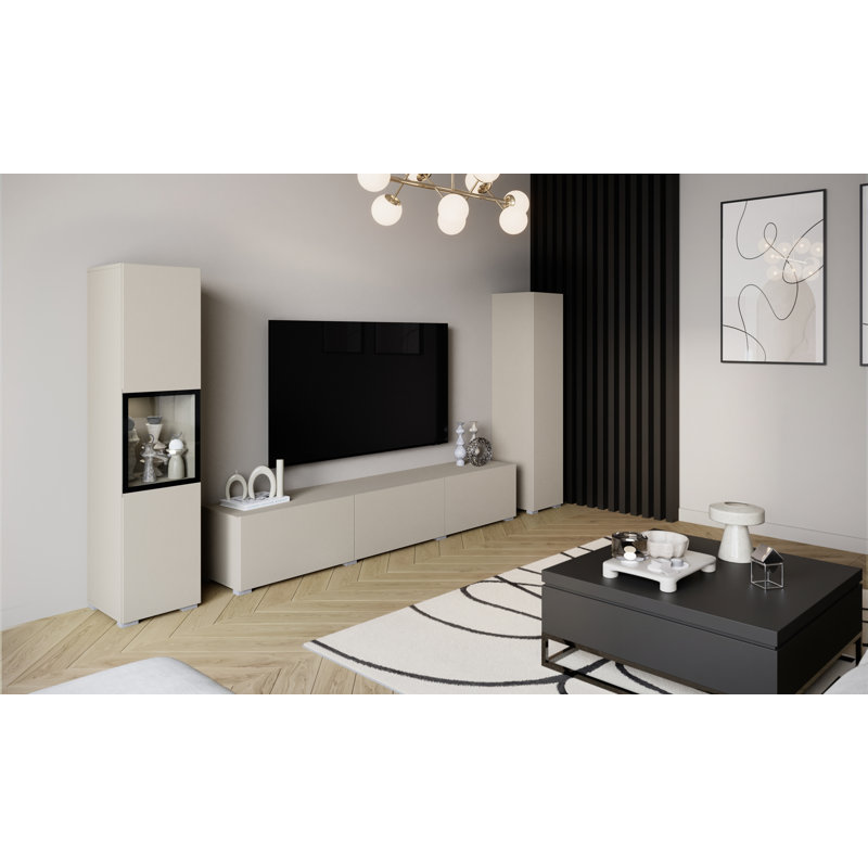 Chaely – TV stand set, 3 pieces, Beige