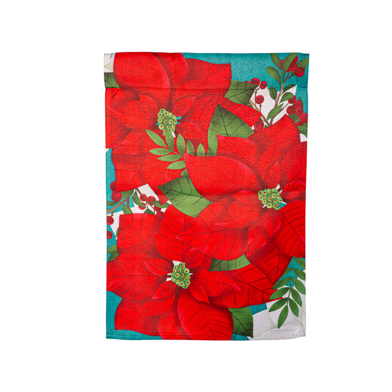 Drapeau de jardin en suède poinsettia