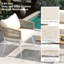 Ensemble de conversation 4 pièces corde de patio en bois d'acacia avec coussin épais beige pour la cour extérieure-60087978-60087980