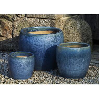 Dakota Fields Borger 3 - Piece Glazed Terracotta Pot Planter Set