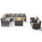 Ingvald 8- Person Outdoor PE Wicker Patio Conversation Set with Fire Pit and Cushions-1963145778-1963145779