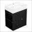 Meuble-lavabo mural de 20 po avec lavabo en céramique, armoire de rangement en panneau de fibres à densité moyenne, tiroir, tablette latérale et poignée dorée - conception moderne peu encombrante-666556154