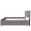 Lit plateforme tapissier en velours avec lit gigogne