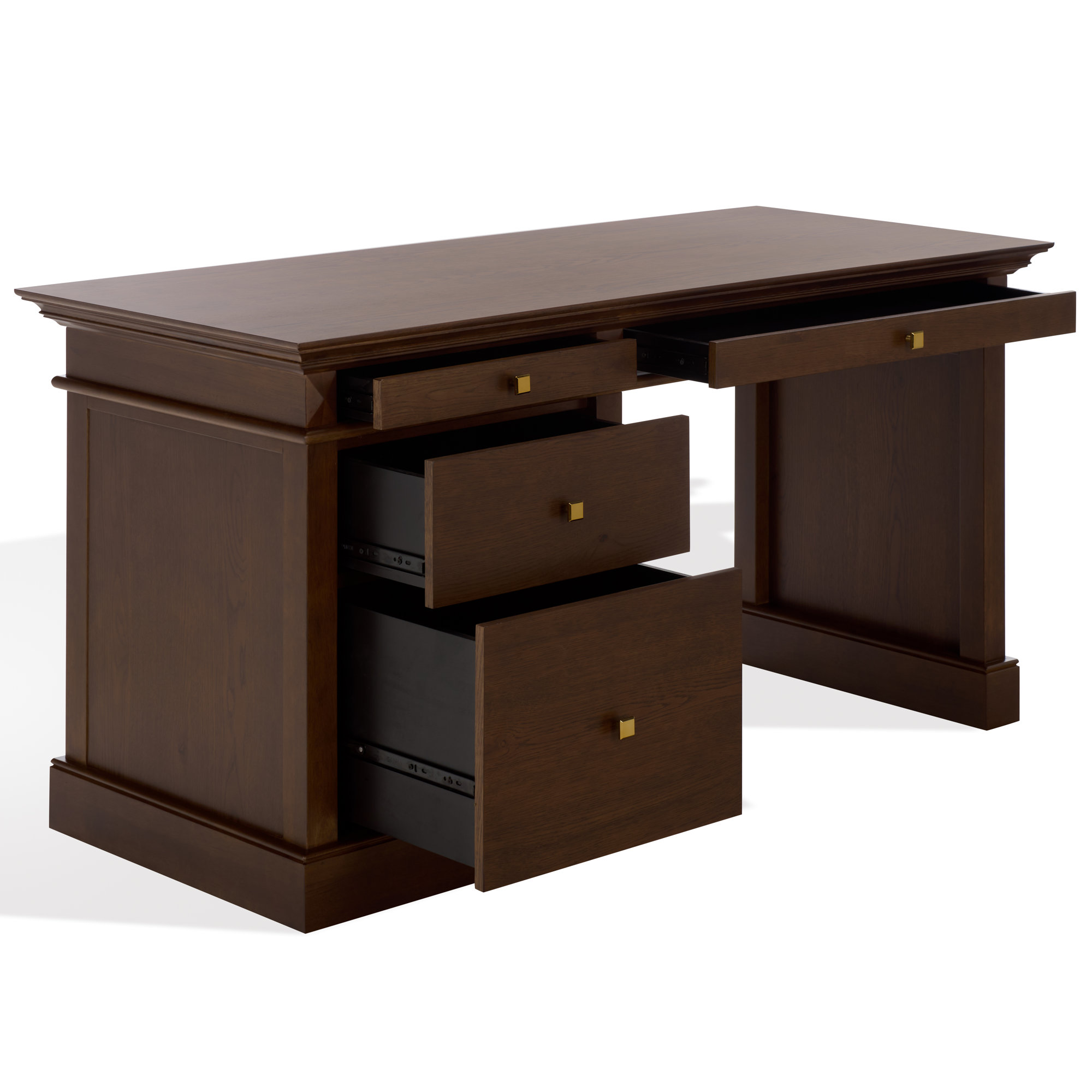 Shorecrest 4 Drawer Wood Desk, Walnut