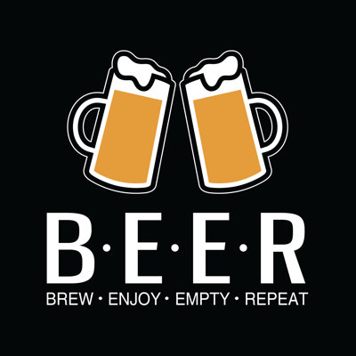 Beer Brew Enjoy Empty Repeat - Wrapped Canvas Print