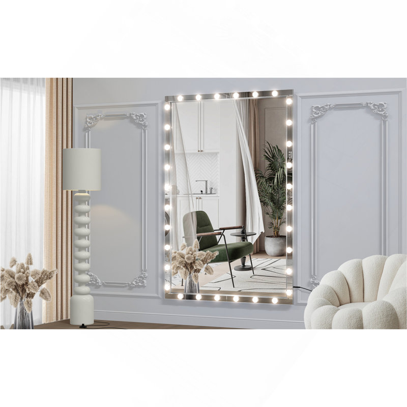 Miroir de salle de bain à DEL avec miroir pour tout le corps avec lumières et très grand miroir de salle de bain