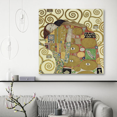 The Embrace (detail) by Gustav Klimt - Wrapped Canvas Art Prints