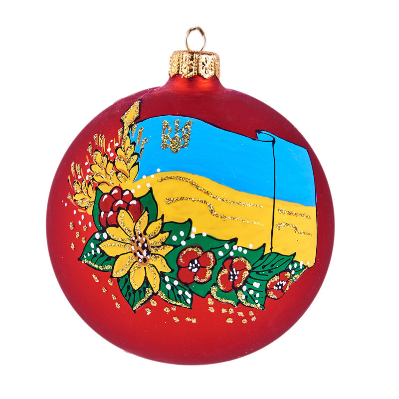 Ornement arbre de Noël en verre d'Ukraine d.100mm