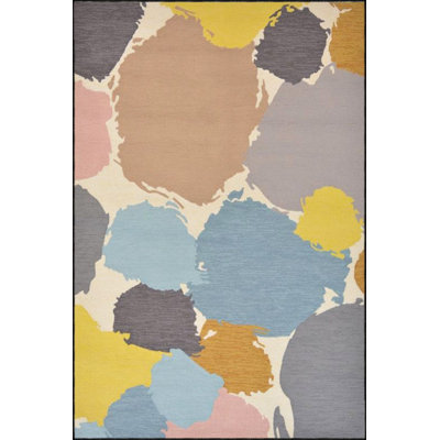 Sprayed Wall Paint Patterned Woven Base Machine Washable Rug
