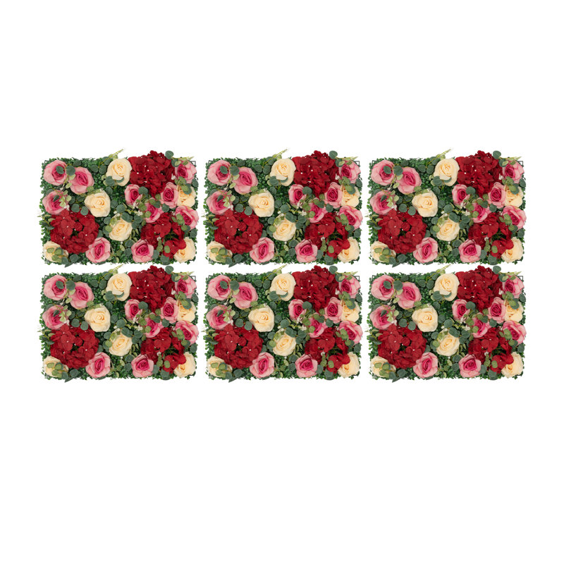 Panneaux muraux de fleurs artificielles, toile de fond florale suspendue
