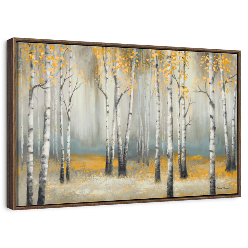 Bouleau doré, Cadre flottant noyer, 43 po x 29 po