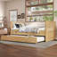 Lit plateforme avec tiroirs et lit gigogne-668063341