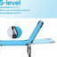 Chaise longue d'extérieur inclinable - Chaise pliante avec 5 positions, construction en acier, bleu ciel pour la plage, cour, chaise longue