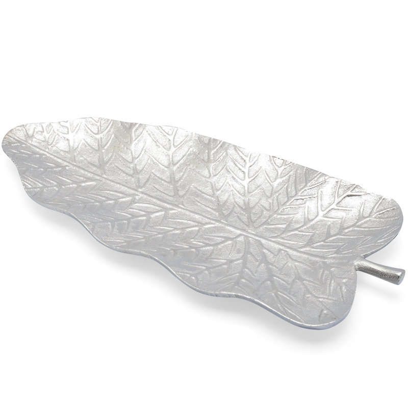 Petit plat à feuilles d'argent Frison 7415, H 6,25 po x L 13 po x H 1 po