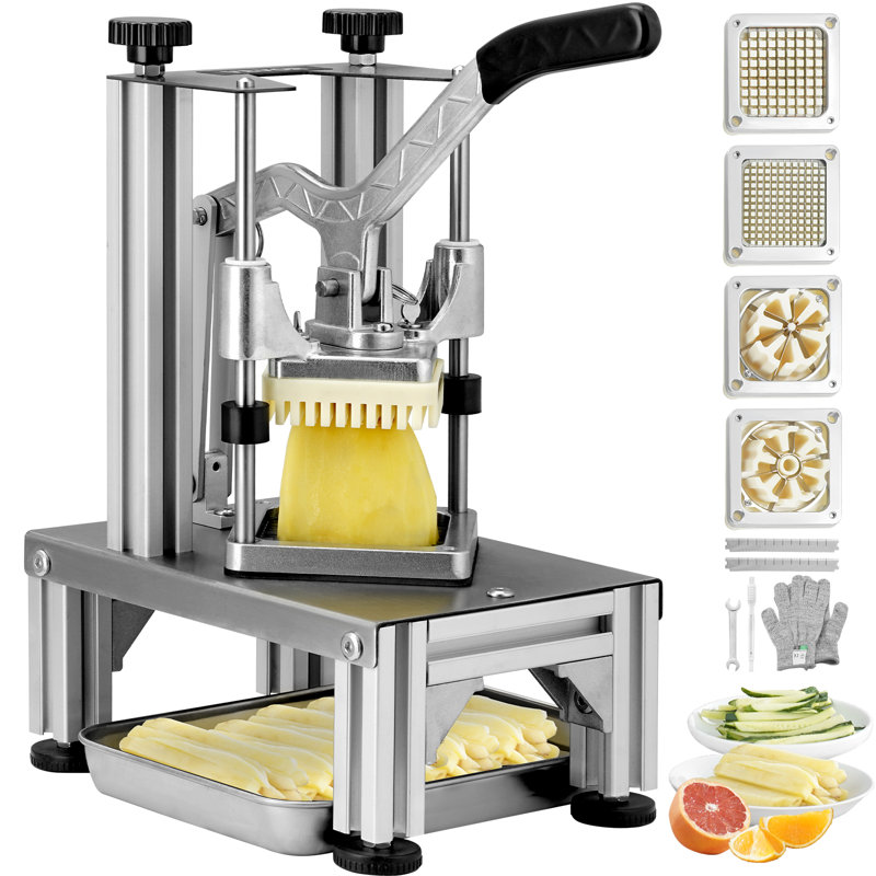 Heavy-Duty Silver Commercial Vegetable Chopper with 4 Blades