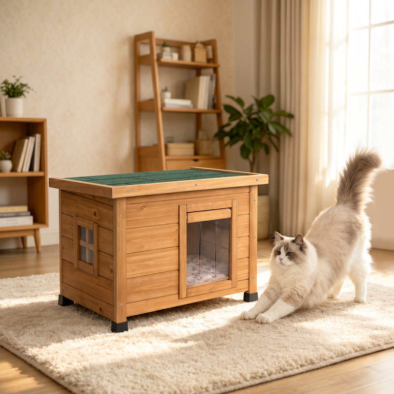 Maison de chat jaune, Naturel