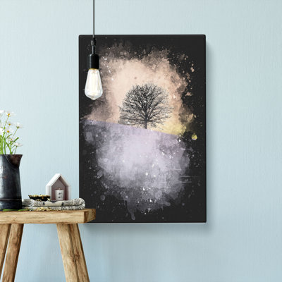A Winter Tree at Sunset - Wrapped Canvas