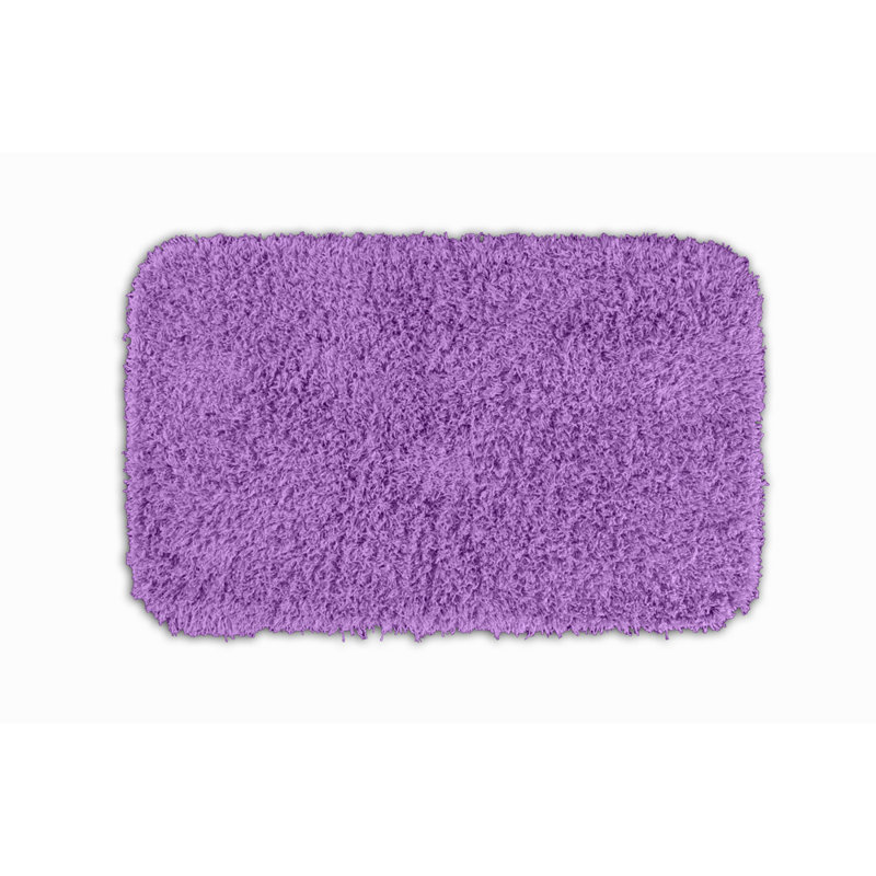 Frechette Nylon Bath Rug with Non-Slip Backing, Purple, 24" x 40""