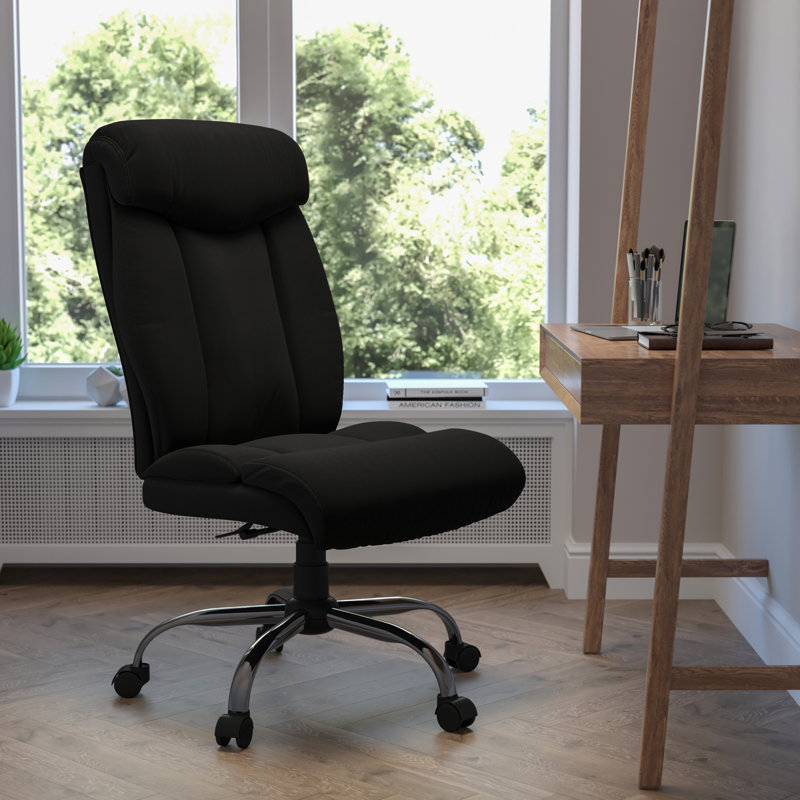 Big & Tall High Back Executive Swivel Ergonomic Office Chair with Full Headrest and Chrome Base, Fabric