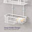 Over Door Stainless Steel Shower Caddy with Hooks & Soap Tray