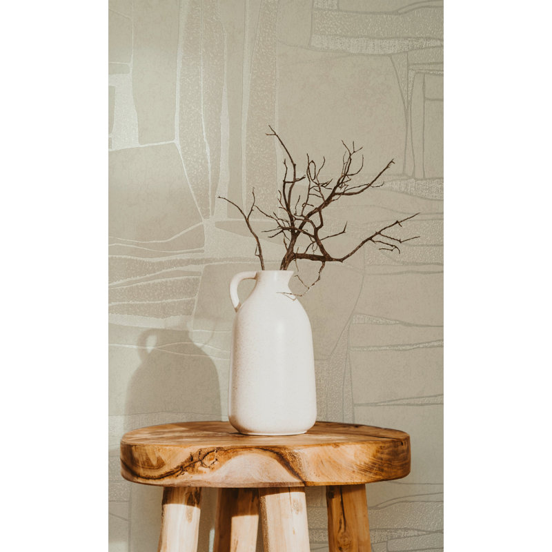 Terra Collection Abstract Stone Wallpaper Roll, Beige