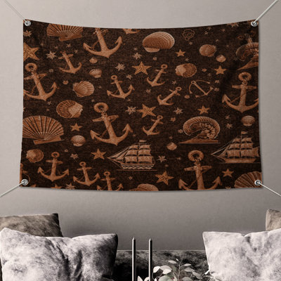 Nautical Anchors Ships Wall Tapestry - Nautical Wall Decor
