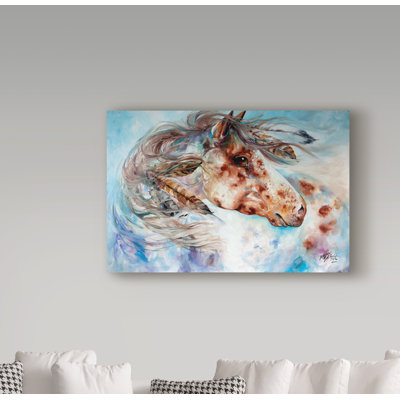 Duniya «Thunder Appaloosa Indian War Horse», reproduction de peinture acrylique sur toile tendue