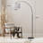 Asem 78.7'' Black Arched/Arc Floor Lamp with Remote Control, LED Bulb Included, and Big Drum Shade-845758606