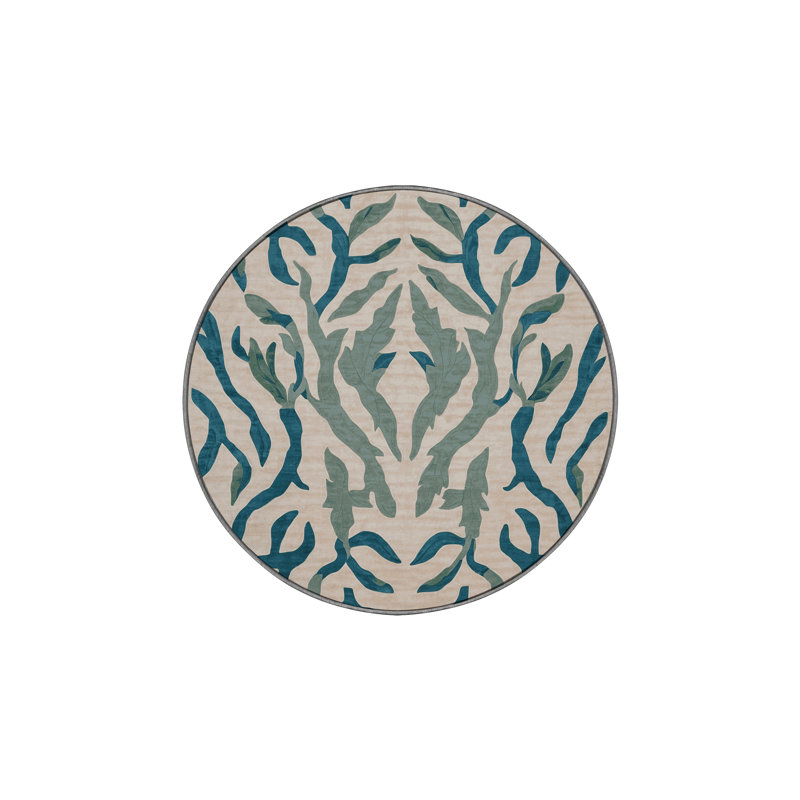Tapis gris lavable à la machine, Rond 5 pi