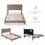 Lit plateforme tapissier capitonné Dove - Grand-1152613735