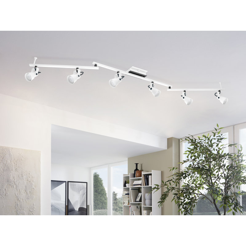 Continuum 62'' 6 -Light Swing Arm Track Track Kit with Dimmable and Adjustable Head, White/Black