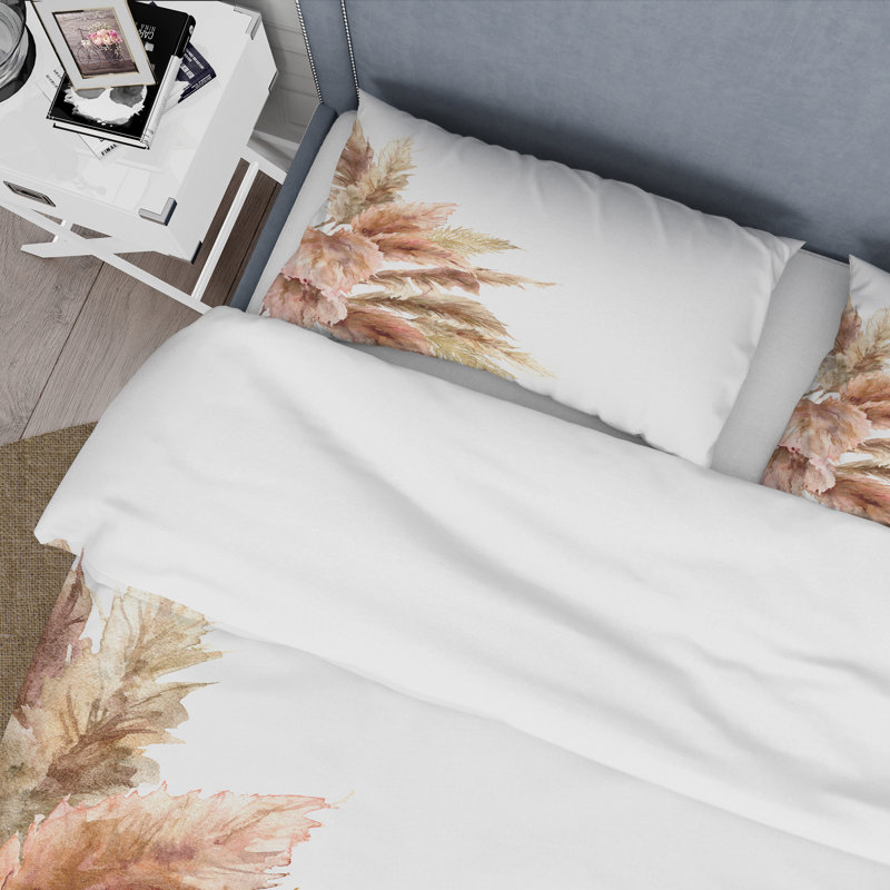 Ensemble de housse de couette traditionnel en polyester microfibre Exotic Dry Pampas Grass