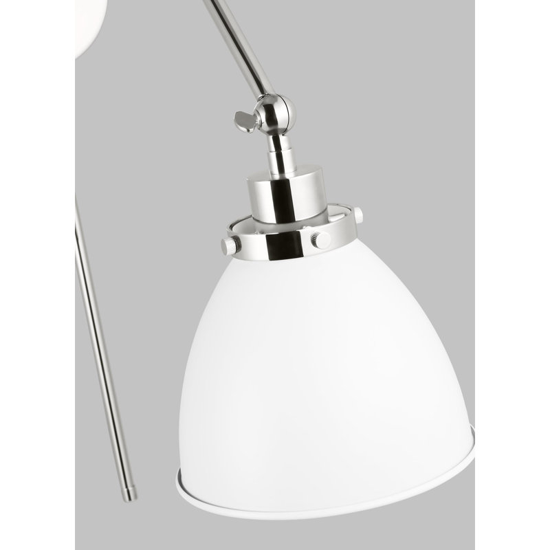 Wellfleet 1 - Light Armed Sconce, Polished Nickel, Matte White