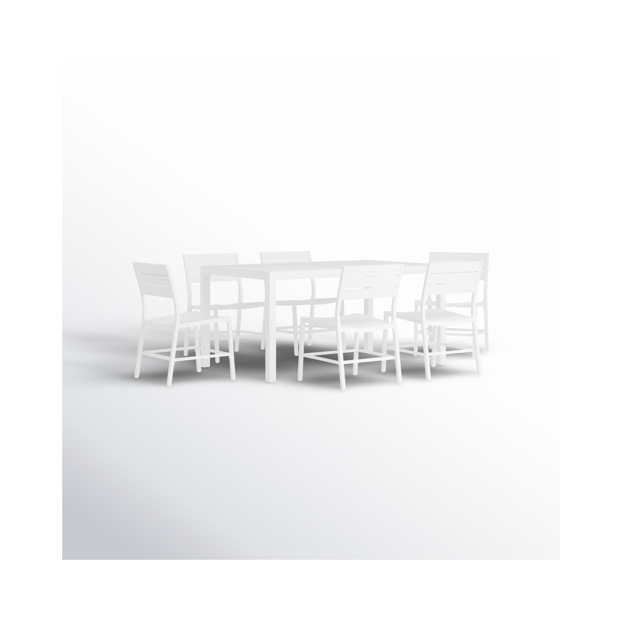 Armando 6 - Person Rectangular Aluminum Outdoor Dining Set, White