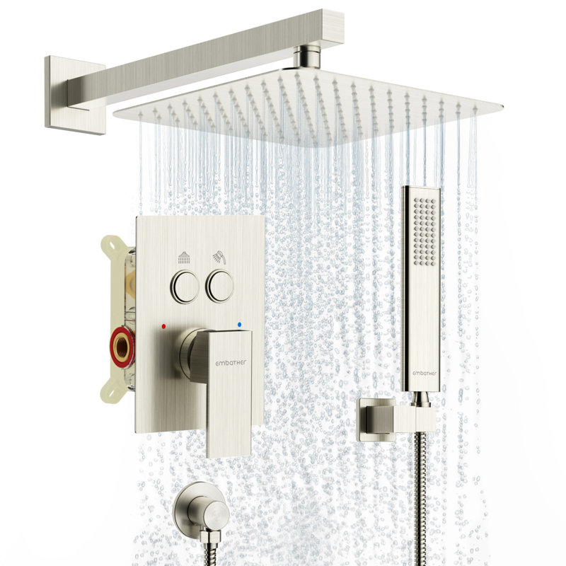 Suite de pomme de douche à double fonction 10 po à barre horizontale, pommes de douche de luxe, décor de salle de bain moderne, essentiels de rénovation de salle de bain