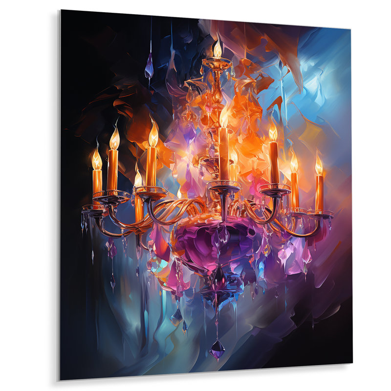 Chandelier Dancing Light - lustre en métal, art mural, H 20 po x l 12 po x P 1 po