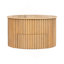 VIBE HAUS Round Lift Top Coffee Table, Modern Fluted Wood Accent Coffee Table with Hidden Storage for Living Room-129387214