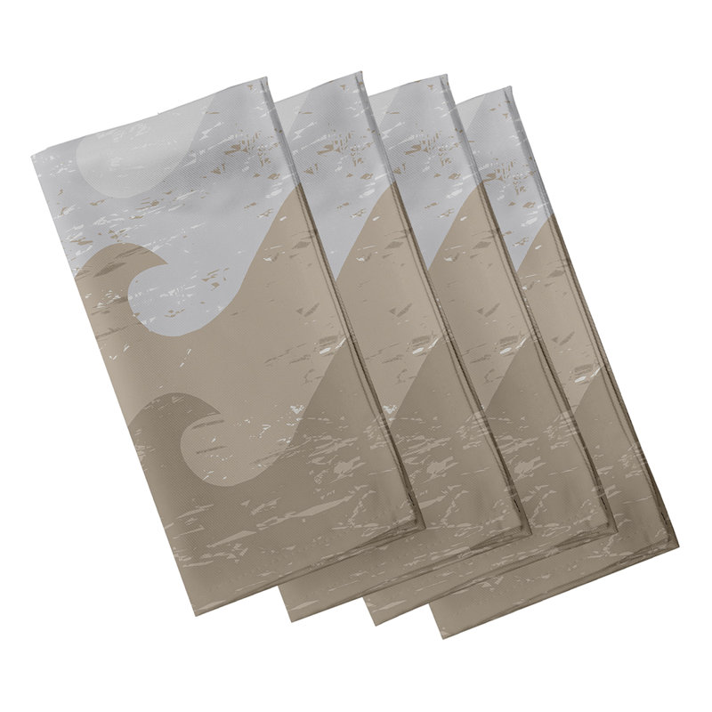 Ensemble de serviettes 4 pièces Allbritton Deep Sea, L 18 po x L 18 po, Taupe/gris