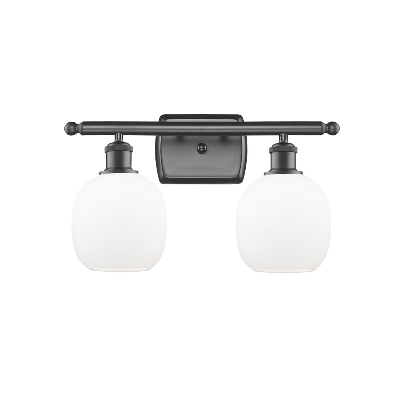 Éclairage de salle de bain à intensité variable 2 lumières Carlucci, Bronze huilé, Blanc mat, Ampoule non incluse
