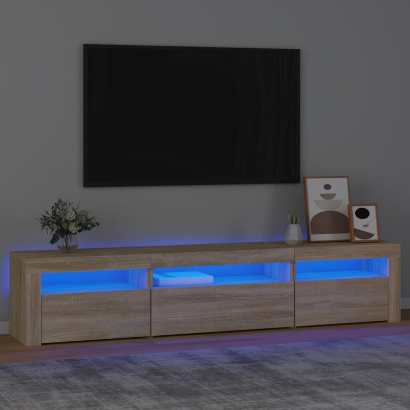 Adalena TV Stand for TVs up to 88", Oak